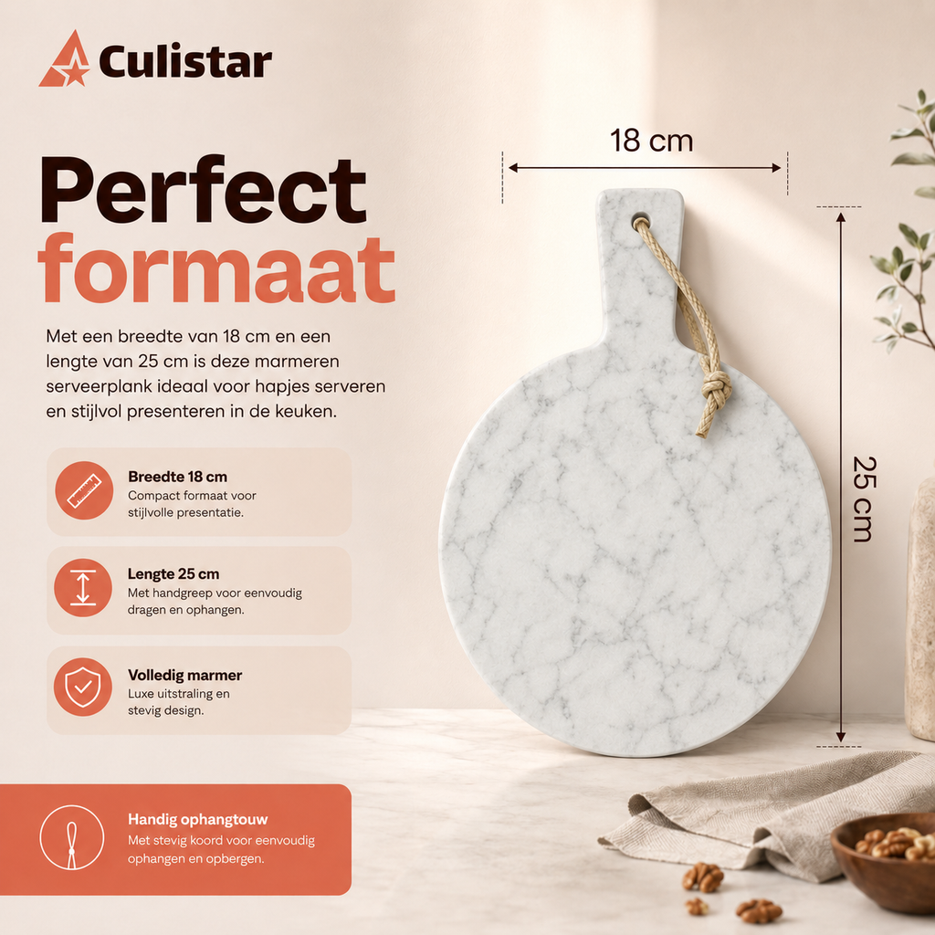 Round marble serving board