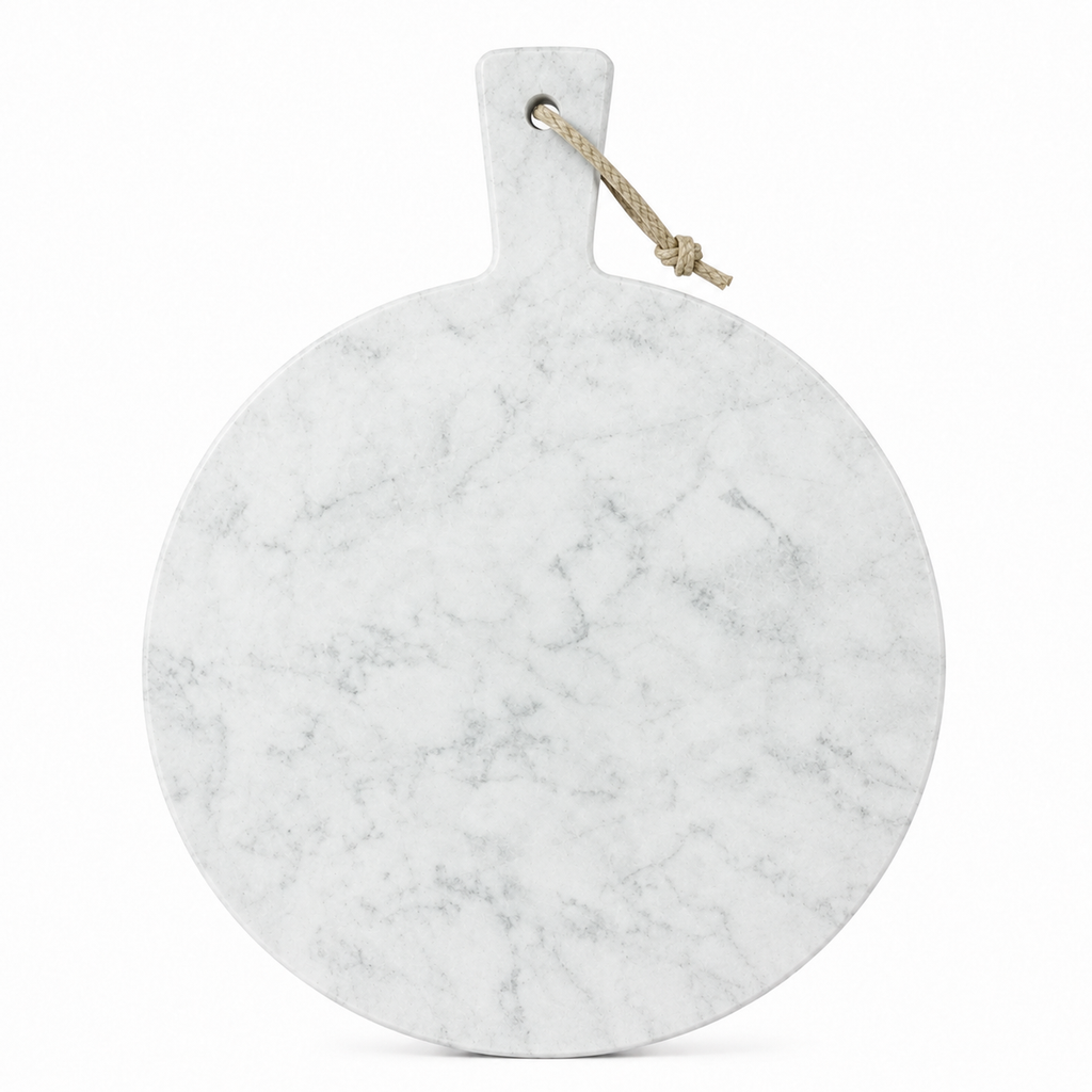 Round marble serving board