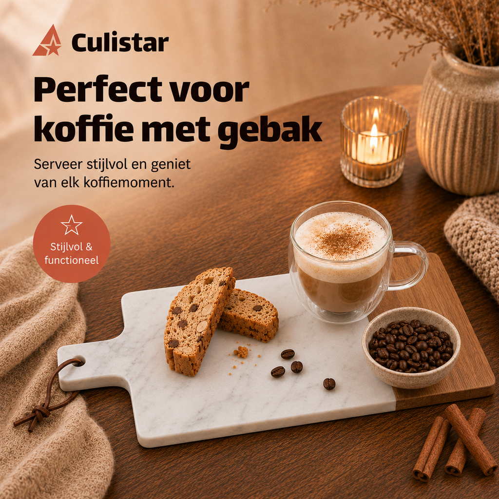 Rechthoekige serveerplank – marmer en hout