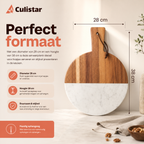 Ronde serveerplank – marmer en hout