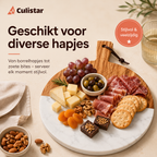 Ronde serveerplank – marmer en hout