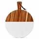 Ronde serveerplank – marmer en hout