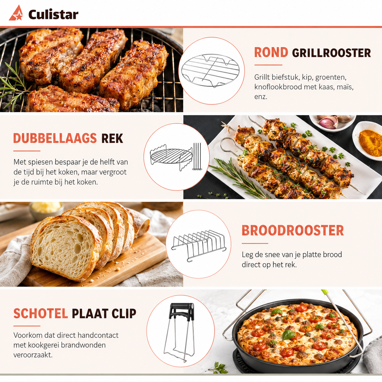 Ronde accessoireset voor airfryer