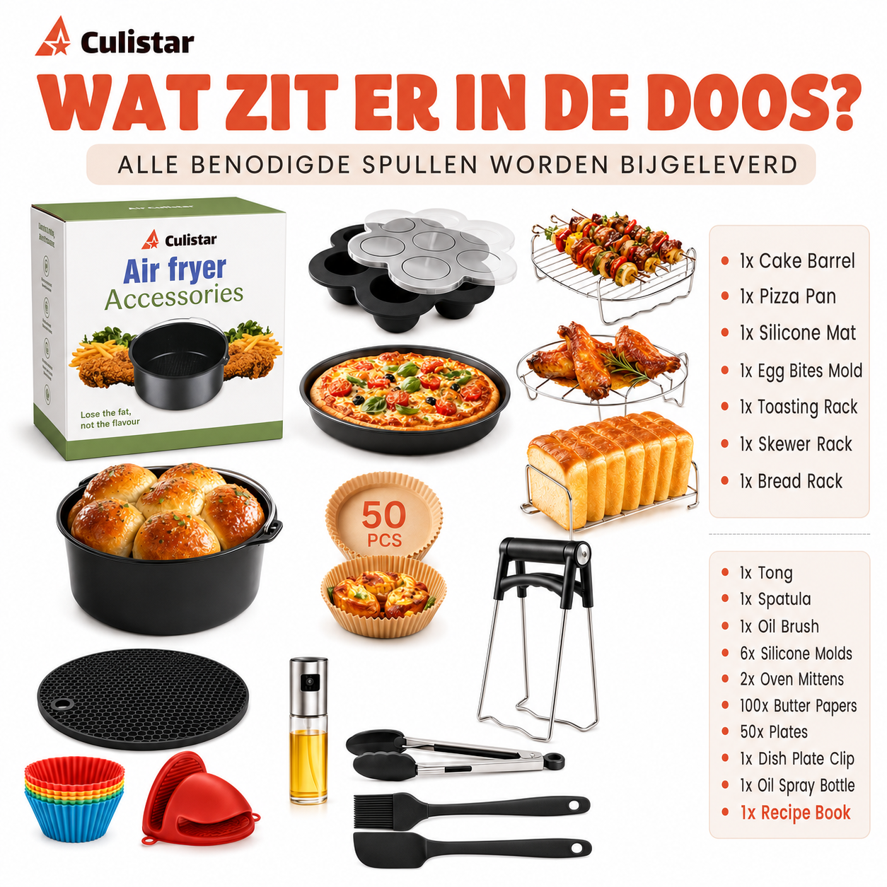 Ronde accessoireset voor airfryer