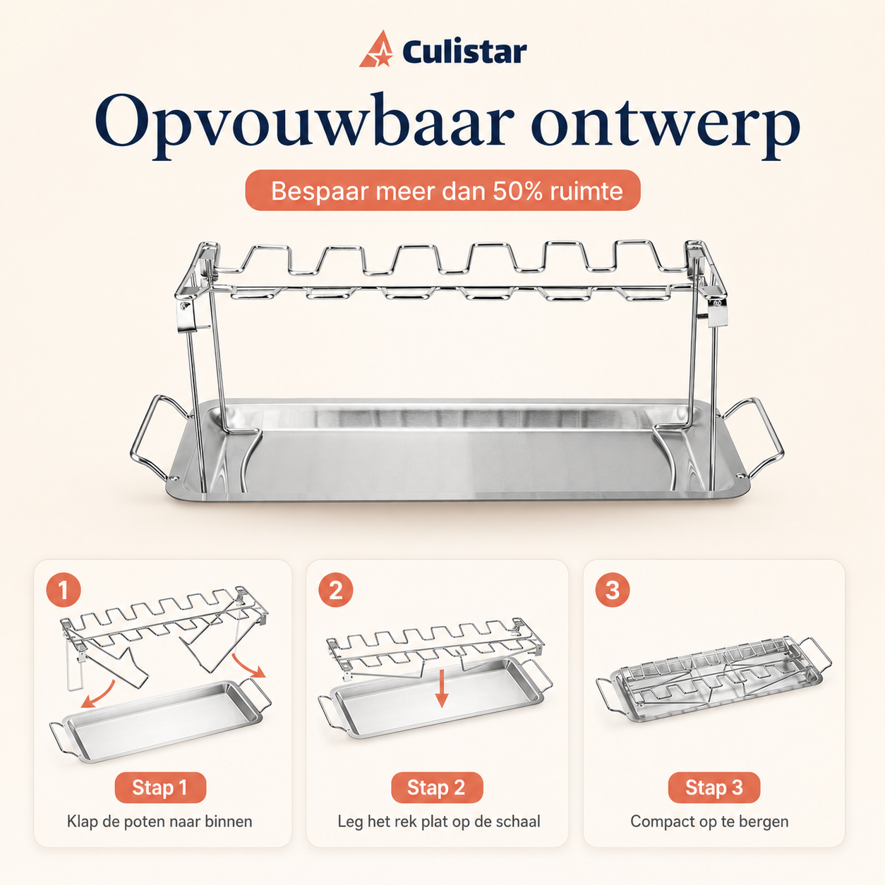 Kippenvleugelrek en barbecuerooster voor kip